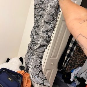 over the knee snake skin boots